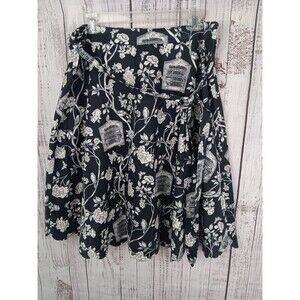 Talbots Skirt Women’s 12 Scalloped Hem Tie Front Birdcage A-Line Black novelty